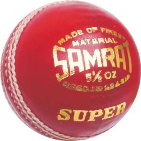 Red Samrat Super Alum Tanned Leather Cricket Ball 156 G To 163 G At Rs