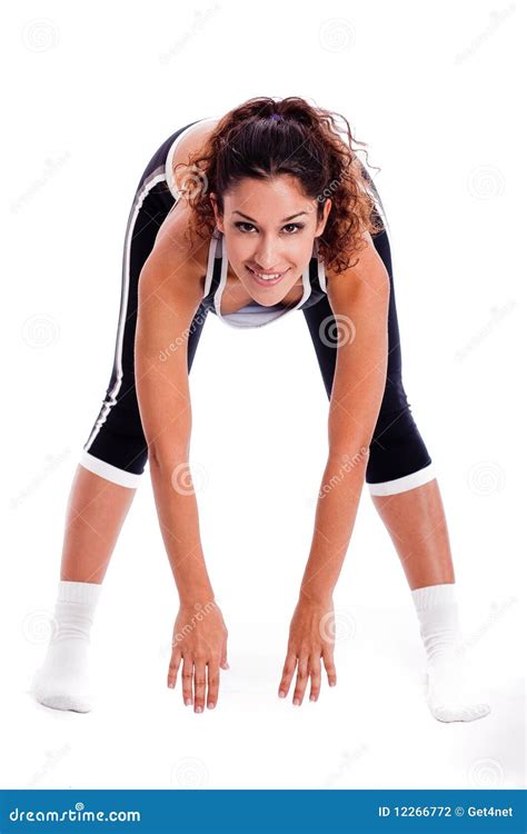 Women Bending Down And Doing Her Excercise Stock Photo Image