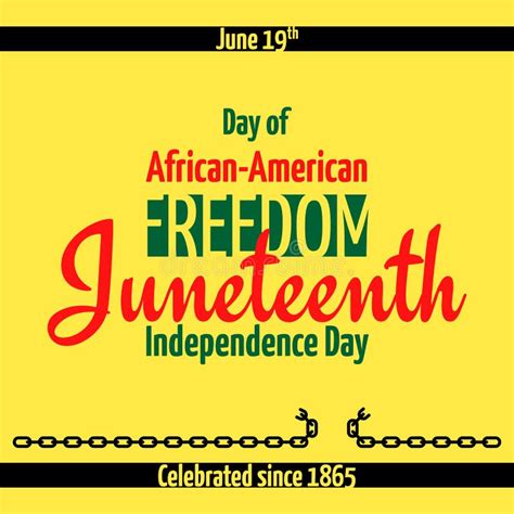 Juneteenth Jour De La Déclaration Dindépendance Afro Américain Le 19