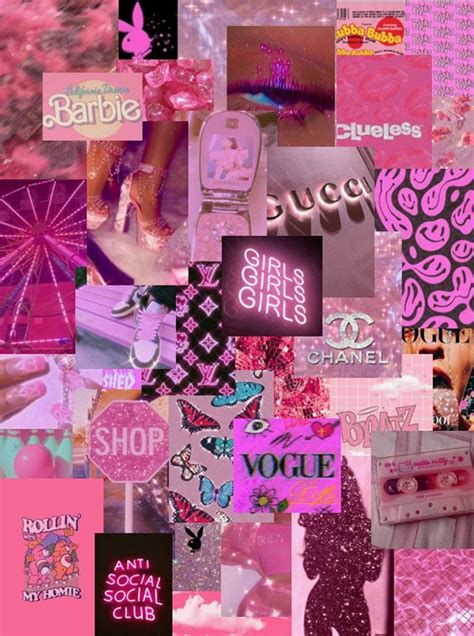 Pretty In Pink Photo Wall Collage Kit Instant Download 54 Etsy