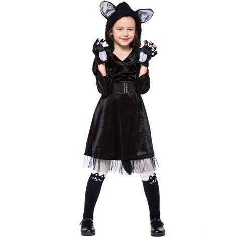 girls black cat halloween cosplay costume dress procosplayshop