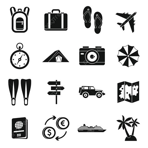Travel Set Vector Design Images Travel Icons Set Simple Style Travel