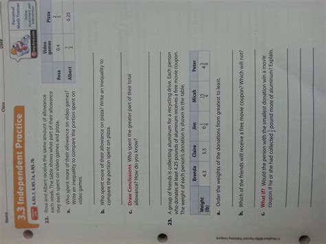 Key word would be the word that links to part of the rest of the project. Independent Practice Math Worksheet Answers - 6th grade ...