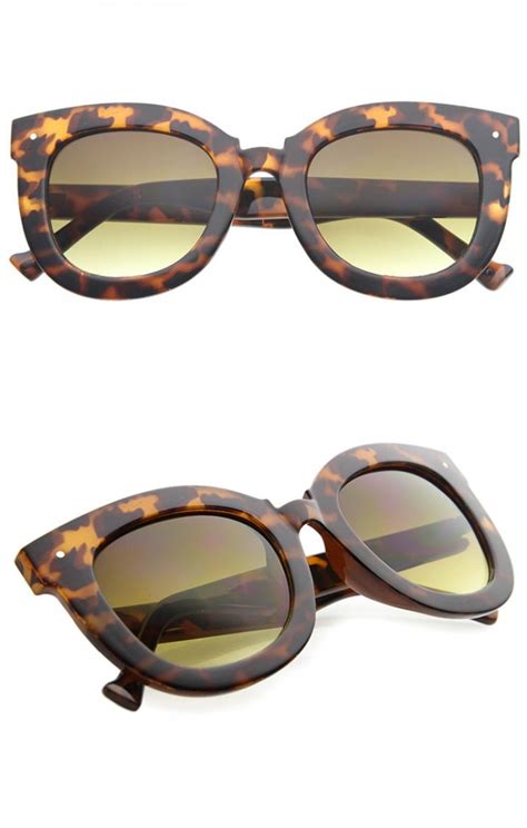 womens oversized butterfly horn rimmed round cat eye sunglasses 67mm