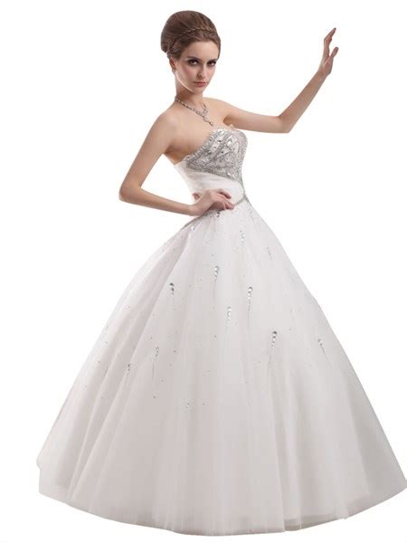 Ivory Sweetheart Beaded Bodice Ball Gown Wedding Dress With Lace Up
