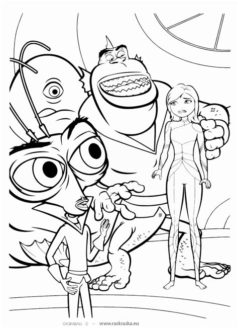 Thanks for coloring, and happy monstering! Monsters vs Aliens Coloring Pages