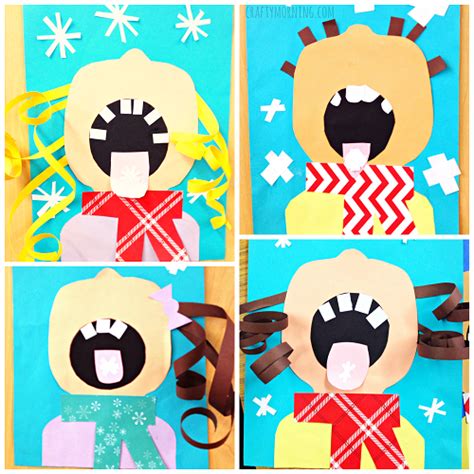 Children Catching Snowflakes Winter Craft For Kids Crafty Morning