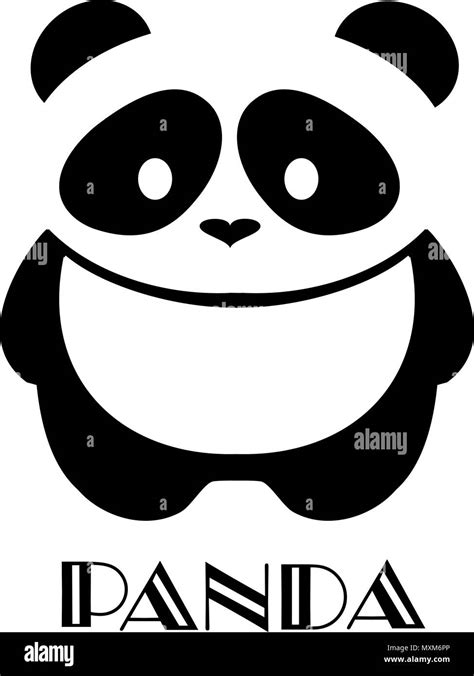 Ilustración Vectorial De Lindo Oso Panda Silueta Plantilla De Diseño