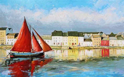 Galway Hooker Leaving Port Painting By Conor Mcguire Fine Art America