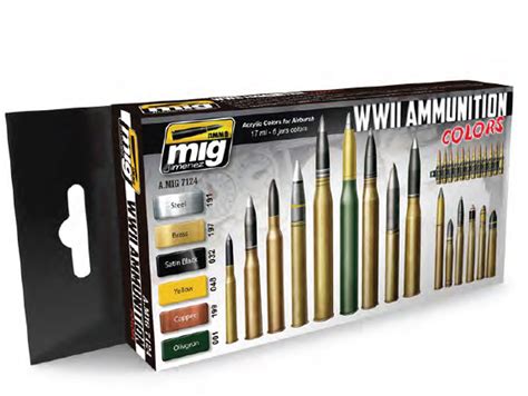 Wwii Ammunition Colors Paint Set Ammo By Mig Jimenez