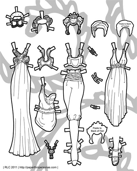 African Inspired Elf Paper Doll Coloring Page • Paper Thin Personas
