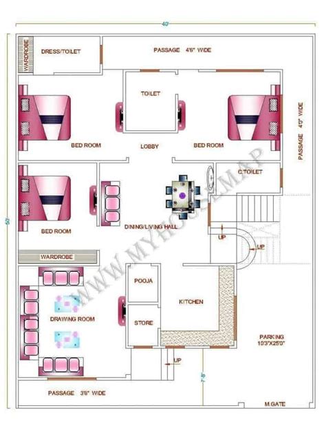 4 Bhk House Plan Archives My House Map