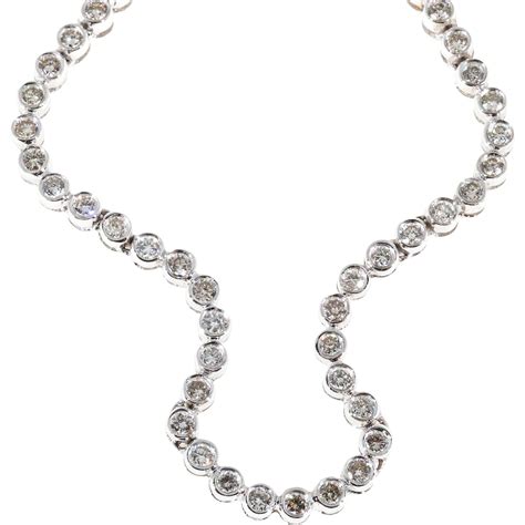 Diamond Tennis Bezel Set Platinum Necklace From Petersuchyjewelers On