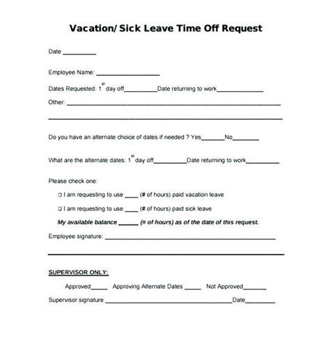 Paid Time Off Form Template Time Off Request Form Template Flickr