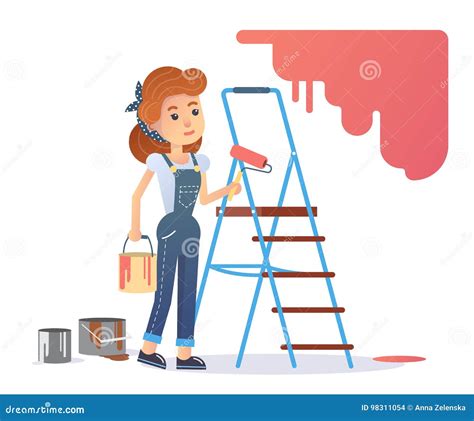Woman Painter Stock Vector Illustration Of Design Female 98311054