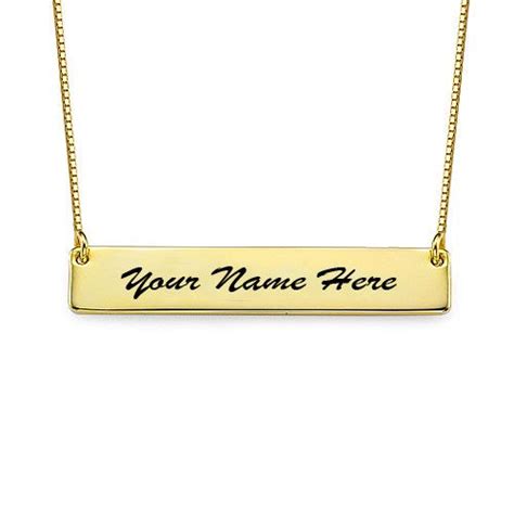 Write Your Name On Jewellery Photos Bar Necklace
