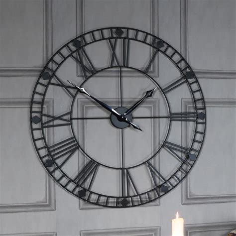 Large Black Iron Skeleton Wall Clock Melody Maison