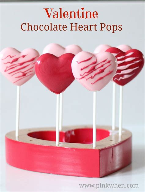 Easy Valentine Chocolate Heart Pops Pinkwhen