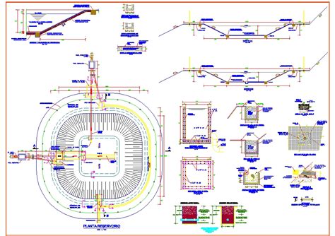 Plano De Estructura De Reservorio Geomembrana 116 Mb Bibliocad