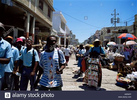 Market Scene Downtown Port Au Prince Haiti West Indies Central America