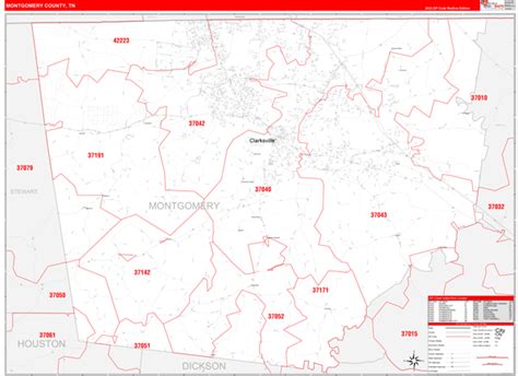 Montgomery County Tn Zip Code Maps Red Line