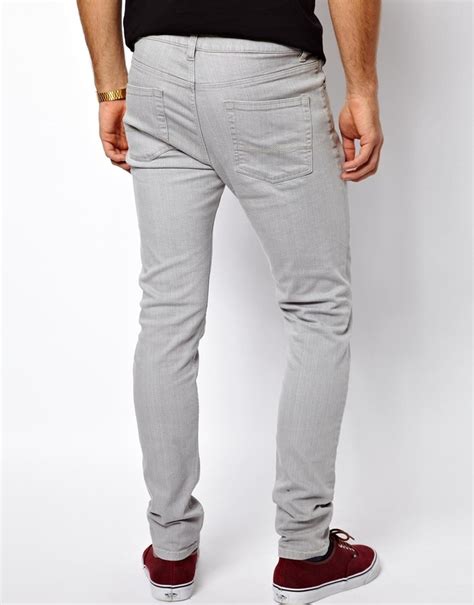 Asos Skinny Jeans In Mid Grey 53 Asos Lookastic Com