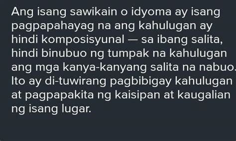 Ano Ang Idyoma Sumulat Ng Dalawang Pangungusap Na May Idyoma Brainly