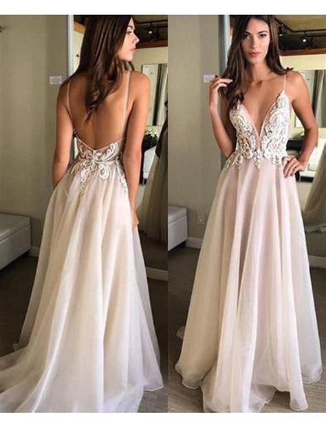 Subscribe to and support the channel : Charming A Line V Neck Spaghetti Straps Backless Tulle ...