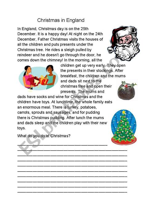 Christmas In England Esl Worksheet By Helenroberts4