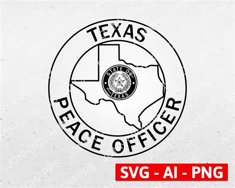 Texas Peace Officer Badge Tx Law Enforcement Insignia Seal Etsy