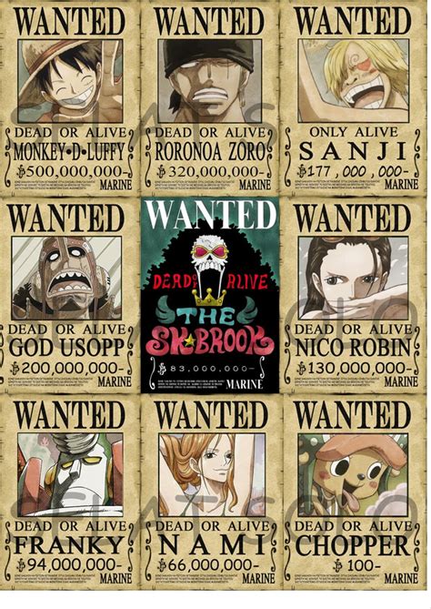 Poster Buronan One Piece One Piece Wanted Poster Official Licensed Gambaran