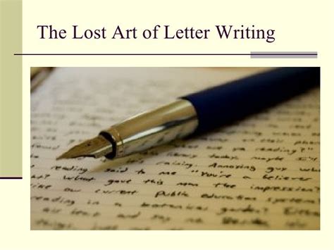 Lost Art Of Letter Writing