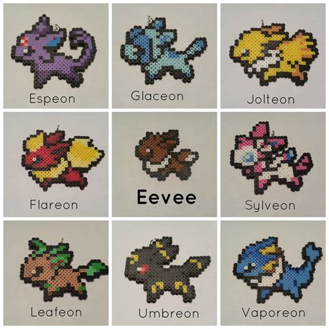 The Evolution Of Eevee All 9 Current Forms Recreated As Perler