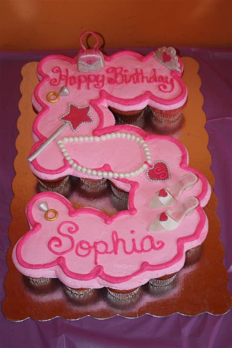 Princess Fifth Birthday Cupcake Cake - CakeCentral.com