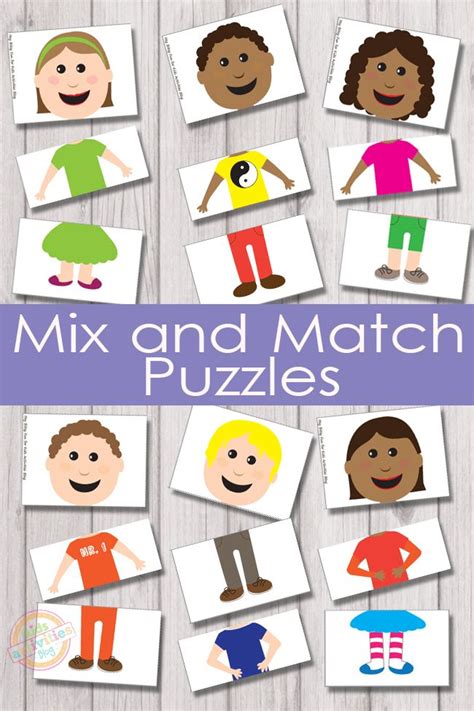 Free Printable Mix And Match Puzzles That Will Give Hours Of Fun