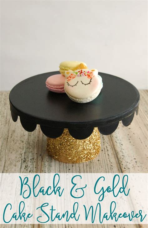 Diy Black And Gold Cake Stand Makeover Busy Being Jennifer