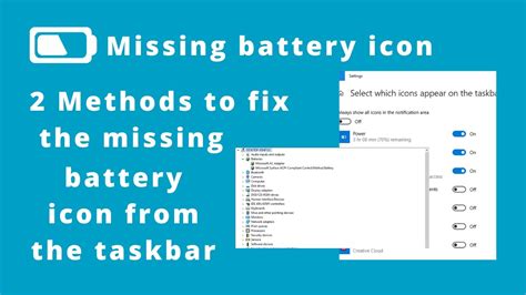 2 Methods To Fix The Missing Battery Icon From Taskbar Youtube