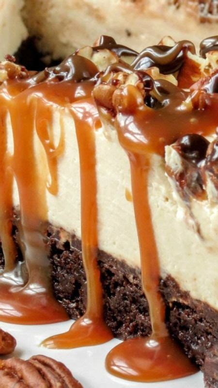 No Bake Brownie Bottom Turtle Cheesecake ~ Creamy Delicious Incredibly Decadent Rich Caramel