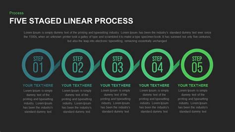 5 Staged Linear Process Diagram Powerpoint Template And Keynote