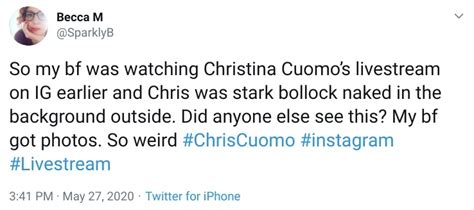 Cnns Chris Cuomo Caught Standing Naked In The Back Of Wife Cristina