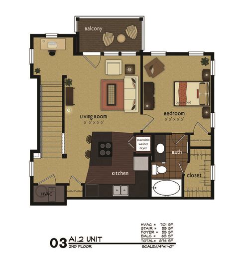 Plenty of bedroom student desk to choose from. The Douglas - One Bedroom w/ Study | Floor scale, Floor ...