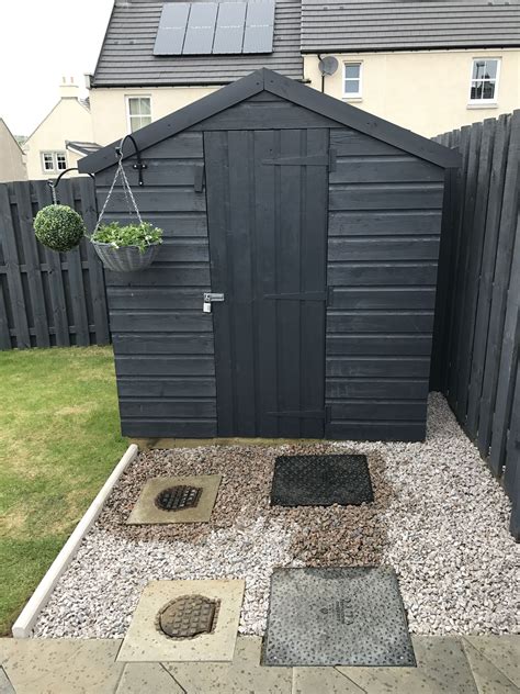 Shed Painted With Cuprinol Garden Shades In Urban Slate Painted Garden