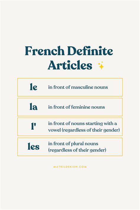 French Definite Articles Lesson Basic French Words French Flashcards