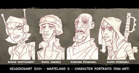 Artstation Wasteland 2 Character Portraits Set 03 Lineart