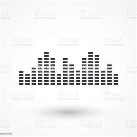 Music Sound Wave Music Bars Icon Illustration Flat Design Style Stock