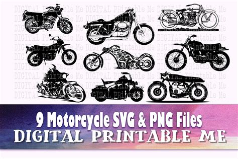 9 Motorcycle Svg And Png Files For Digital Printables Vintage Motorcycles