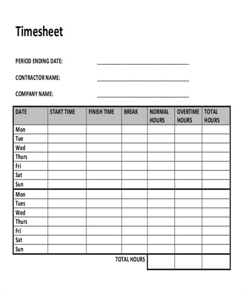 32 Timesheet Templates Free Sample Example Format Free And Premium