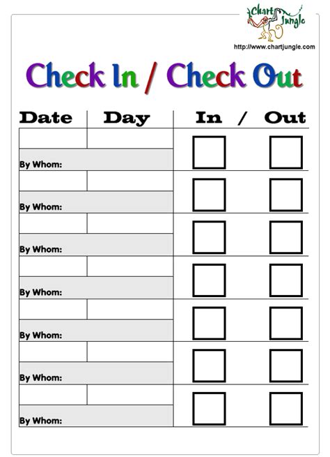 Free Check In Check Out Sheet Template