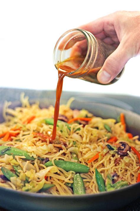 This recipe is only 272 calories for 1/2 cup sauce, which can be used to make a dish for two people. Easy stir fry sauce recipe (vegan, vegetarian) | Rhubarbarians