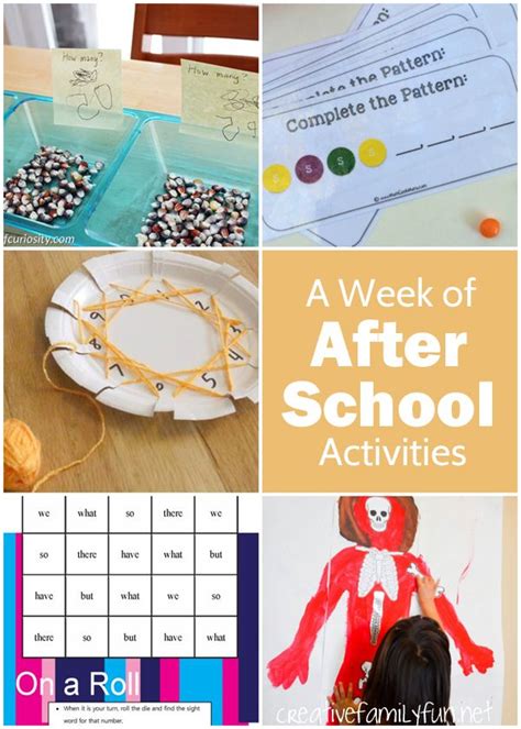 A Week Of Fun After School Activities Lots Of Math And Science